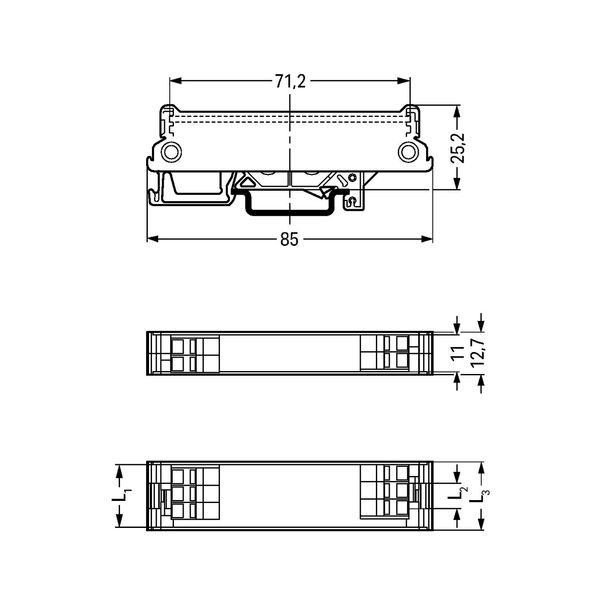 Fixing foot for DIN 35 rail gray image 1