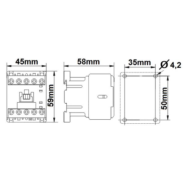 Auxiliary Contactor 4NO, CUBICO, 6A, 230VAC image 2