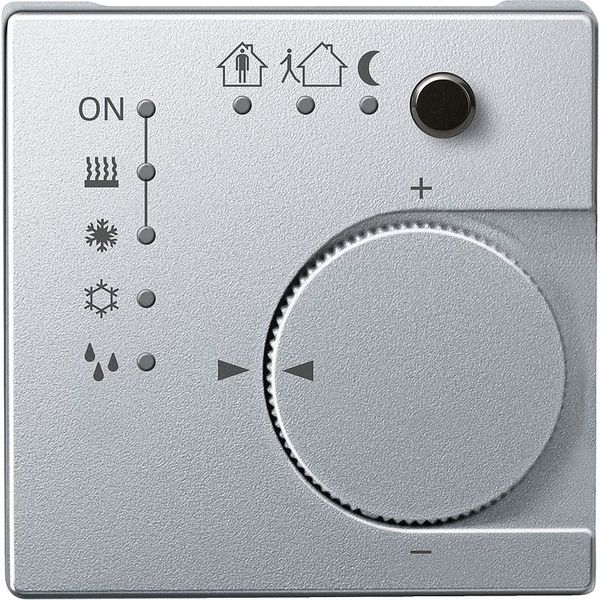 KNX room temperature controller UP/PI with 4-way button interface, aluminum, system M image 1