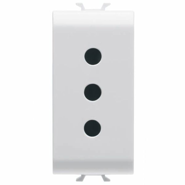 ITALIAN STANDARD SOCKET-OUTLET 250V ac - 2P+E 10A - P11 - 1 MODULE - GLOSSY WHITE - CHORUSMART image 2