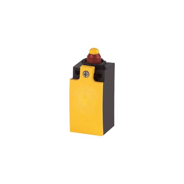 Position switch, Rounded plunger, Basic device, expandable, 2 N/O, Screwed terminal, Yellow, Insulated material, -40 - +70 °C, version A image 2