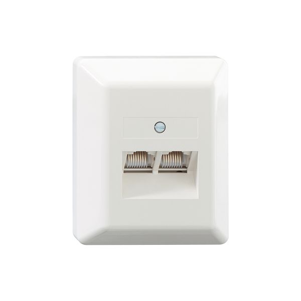 ClassEA iso U 2-way socket, surface-mounted, unshielded, pure white (similar to RAL 9010) image 1