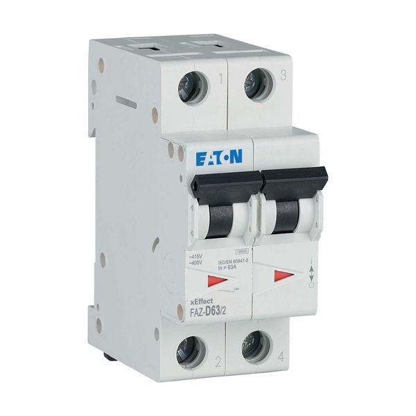 Miniature circuit breaker (MCB), 63 A, 2p, characteristic: D image 32