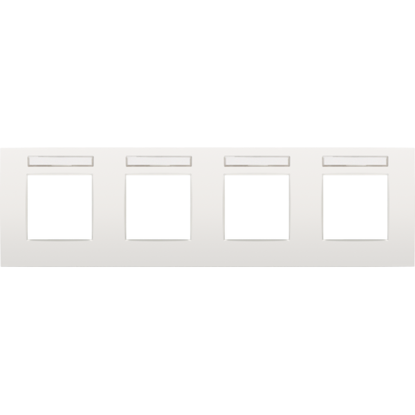 Fourfold faceplate, 71 mm centre distance, with transparent text field image 1