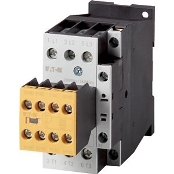 Safety contactor, 380 V 400 V: 15 kW, 2 N/O, 3 NC, RDC 24: 24 - 27 V DC, DC operation, Screw terminals, with mirror contact. image 5