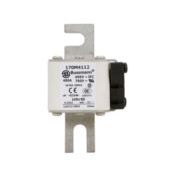 Fuse-link, high speed, 400 A, AC 690 V, DIN 1, 53 x 69 x 108 mm, aR, DIN, IEC, single indicator image 11