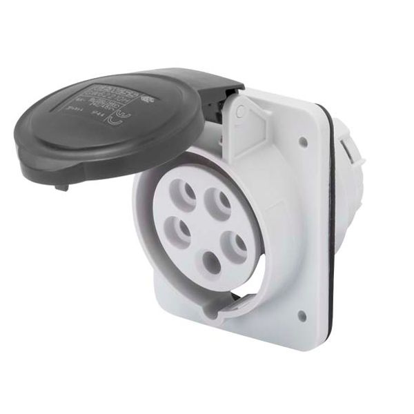 10° ANGLED FLUSH-MOUNTING SOCKET-OUTLET HP - IP44/IP54 - 3P+E 16A 480-500V 50/60HZ - BLACK - 7H - SCREW WIRING image 2