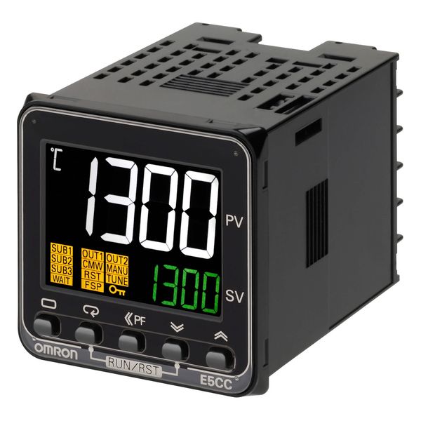 Temperature controller, 1/16 DIN (48x48 mm), 1 Relay output, 3 AUX, 24 E5CC3501R image 4