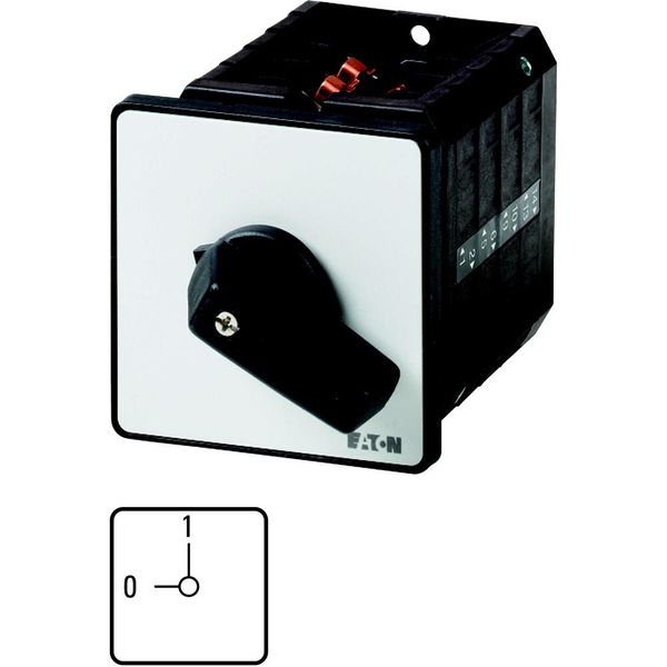 On-Off switch, T5B, 63 A, flush mounting, 1 contact unit(s), 1 pole, Emergency switching off function, with red thumb grip and yellow front plate image 2