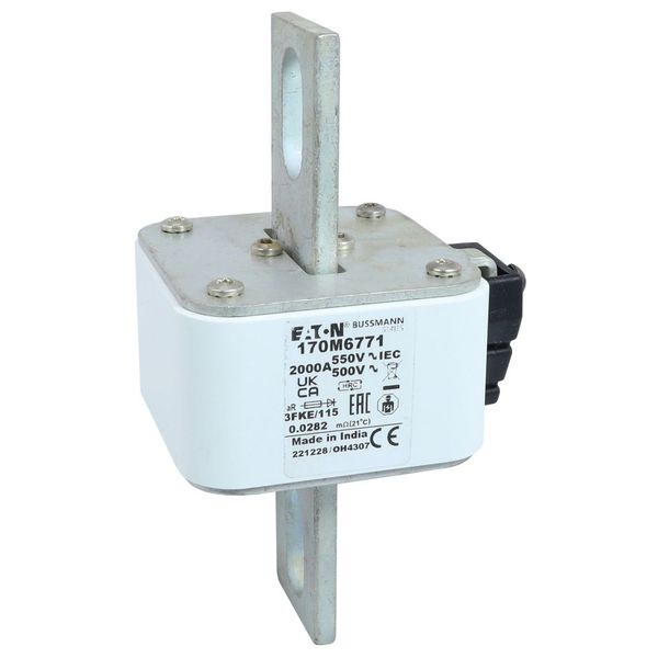 Fuse-link, high speed, 2000 A, AC 550 V, size 3, 76 x 92 x 139 mm, aR, IEC, UL, single indicator image 10