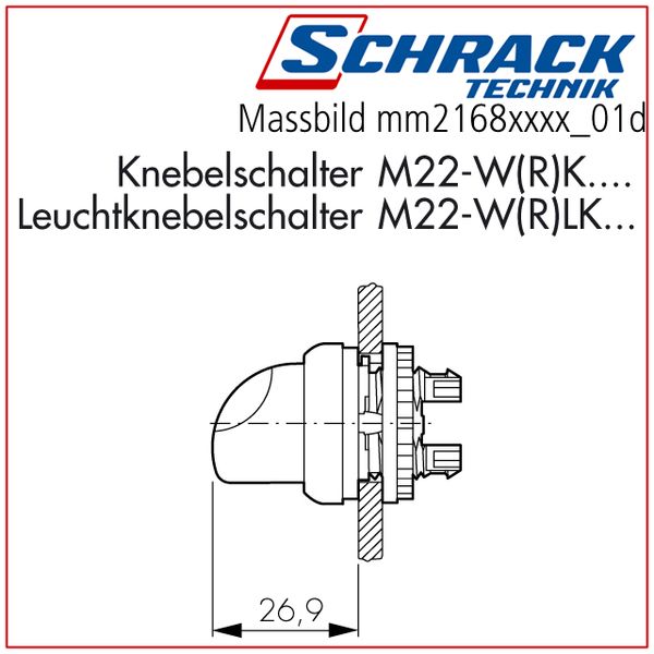 Key-operated switch, 3 positions, spring-return, 40ø image 2