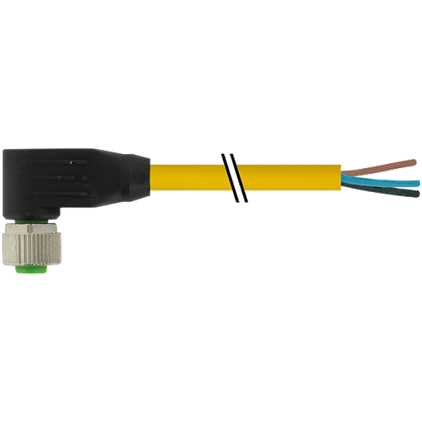 M12 female 90° A-cod. with cable TPE 4x18AWG ye UL/CSA. ITC/PLTC 1.1m image 1