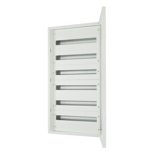 Complete flush-mounted flat distribution board with window, white, 24 SU per row, 6 rows, type P image 3