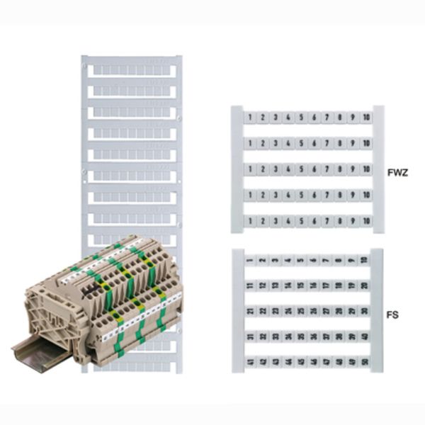 Terminal marking, Pitch in mm: 6.50, Printed characters: Numbers, hori image 1