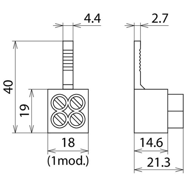 Pin-shaped terminal 2x16mm² for through-wiring image 2