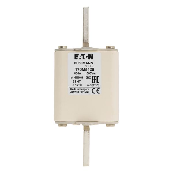 Fuse-link, high speed, 800 A, AC 1000 V, size 2, 59 x 59 x 150 mm, aR, IEC, single indicator image 8