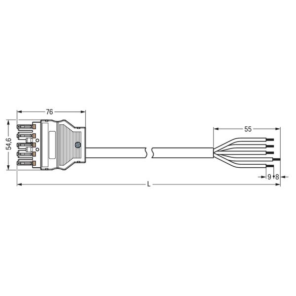 pre-assembled connecting cable Eca Socket/open-ended dark gray image 7