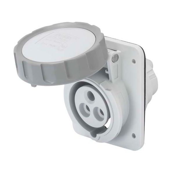 10° ANGLED FLUSH-MOUNTING SOCKET-OUTLET HP - IP66/IP67 - 2P+E 32A >50-250V d.c. - GREY - 3H - SCREW WIRING image 2