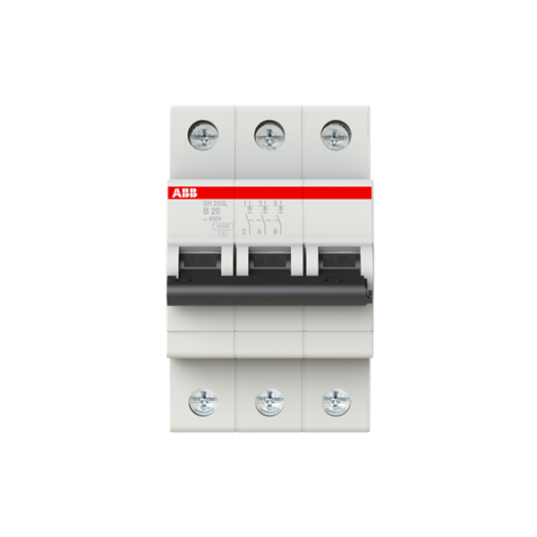 SH203L-B20 Miniature Circuit Breaker - 3P - B - 20 A image 1