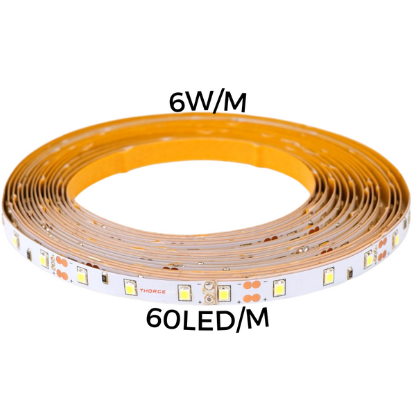 LED strip 6W/m 60led/m 12V IP20 5m 4000K 699Lum/m 60'000h CRI>90 (5m) THORGEON image 1