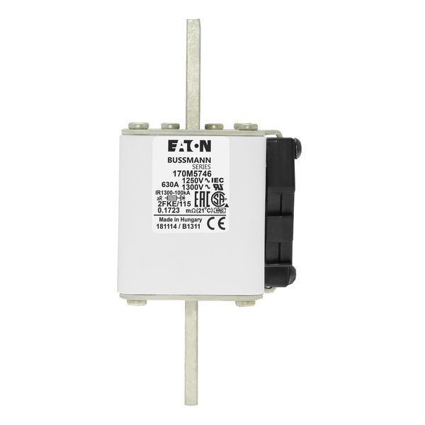 Fuse-link, high speed, 630 A, AC 1250 V, size 2, 61 x 77 x 160 mm, aR, IEC, UL, single indicator image 9