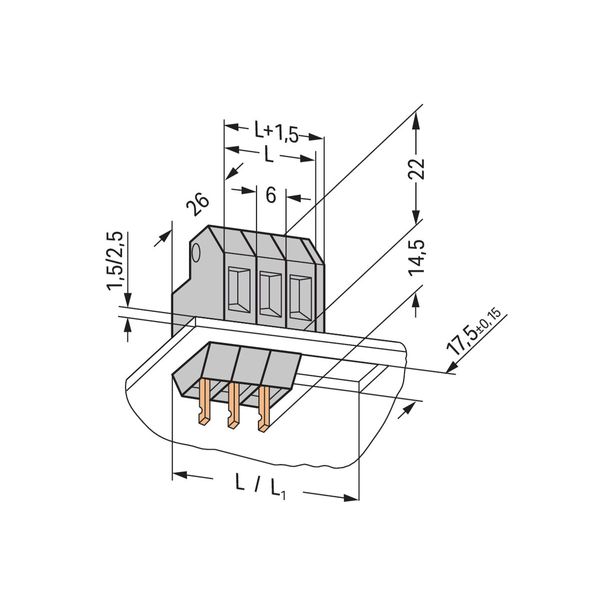 Feedthrough terminal block Conductor/solder/crimp quick disconnect ter image 1