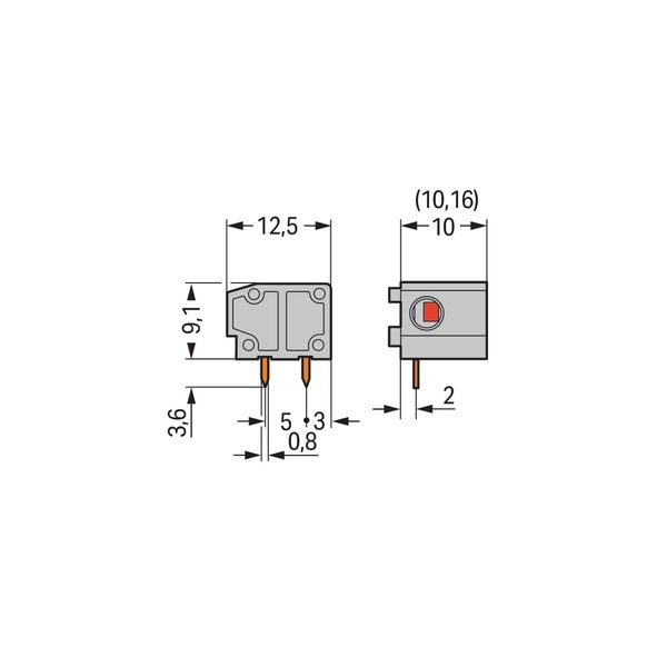 Stackable PCB terminal block 2.5 mm² Pin spacing 10/10.16 mm orange image 4