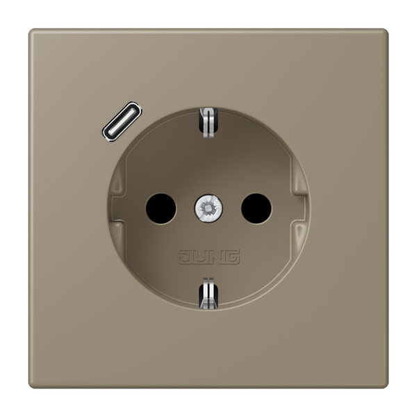 SCHUKO socket with USB type C LC32141 LC1520-18C242 image 1