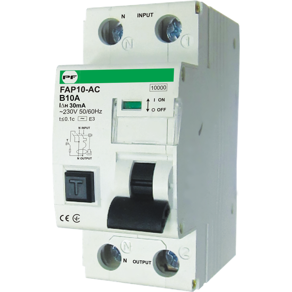 Residual current circuit breaker with over-current protection FAP1-32C ( FAP10-AC) B10A 0,03A AC-type, 10kA image 1