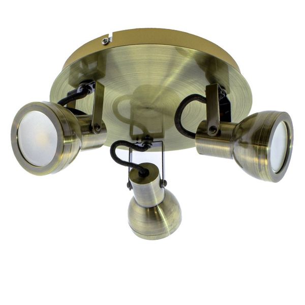 Heli 3-Light 21cm Flush Light Brass image 1