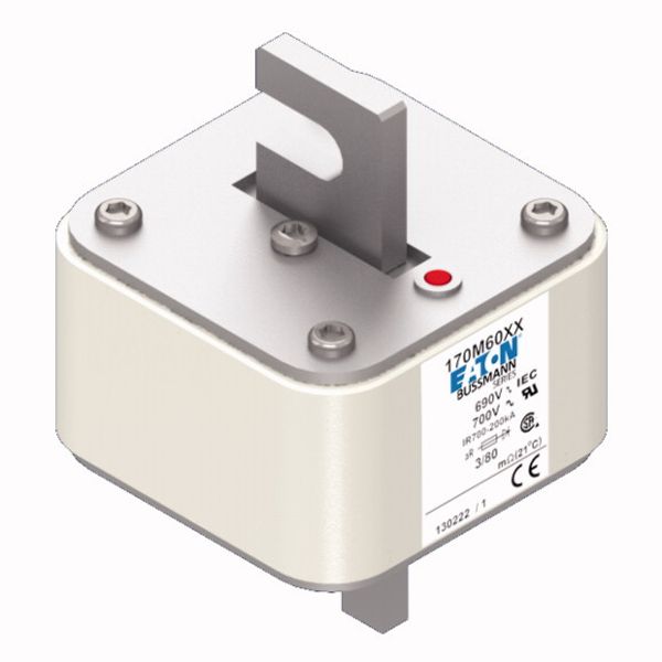 Fuse-link, high speed, 1000 A, AC 690 V, DIN 3, 76 x 90 x 109 mm, aR, DIN, IEC, single indicator image 3