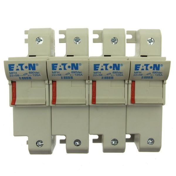 Fuse-holder, low voltage, 125 A, AC 690 V, 22 x 58 mm, 4P, IEC, UL image 1
