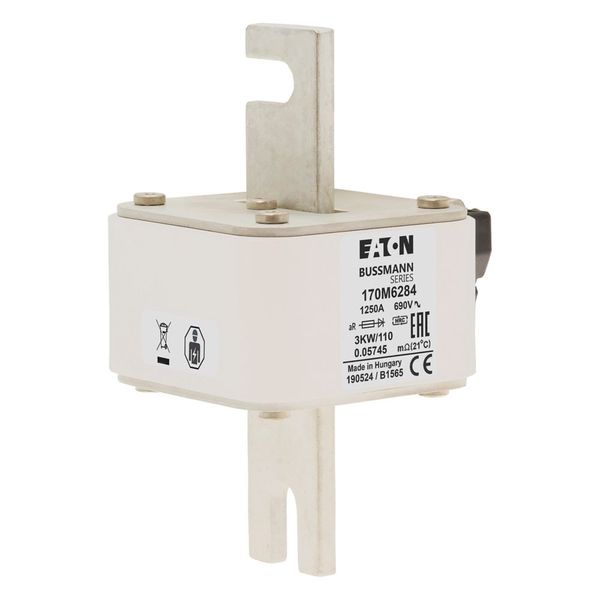 Fuse-link, high speed, 1250 A, AC 690 V, size 3, 74 x 92 x 141 mm, aR, IEC, single indicator image 17