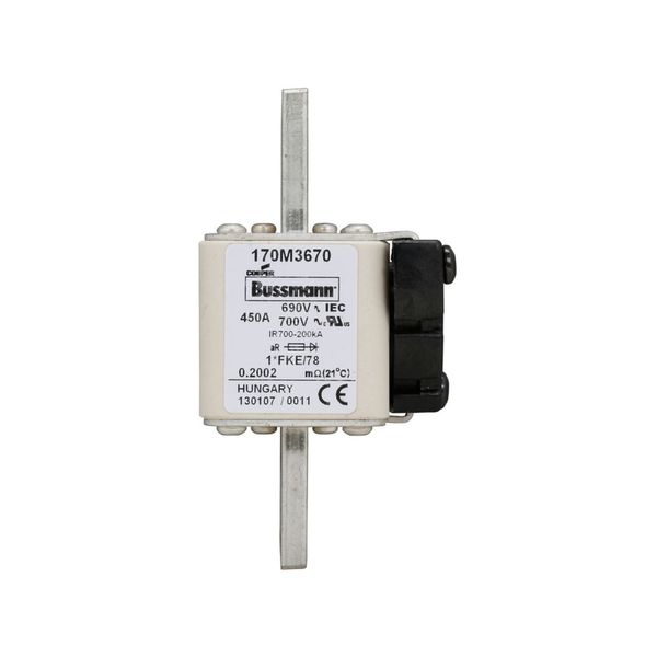 Fuse-link, high speed, 450 A, AC 690 V, compact size 1, 45 x 59 x 110 mm, aR, IEC, UL image 6