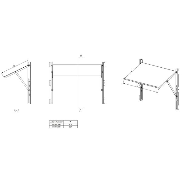 Wiring plan bookrest for 800 mm wide enclosures, sheet steel image 2