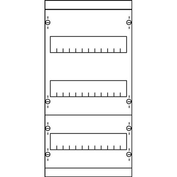 1SV00 Interior fitting system, Field Width: 1, Number of Rows: 3, 450 mm x 250 mm x 120 mm, IP2XC image 1