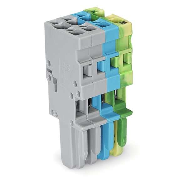 1-conductor female connector CAGE CLAMP® 4 mm² gray/blue/green-yellow image 1