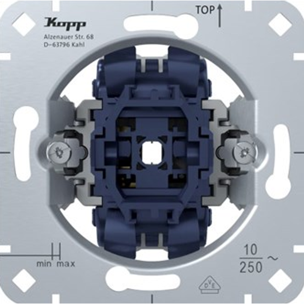 Single button spring-back, 250V, 10A, Rocker, 1-gang, Recessed (stucco), Color: Aluminium, RAL9006 image 1