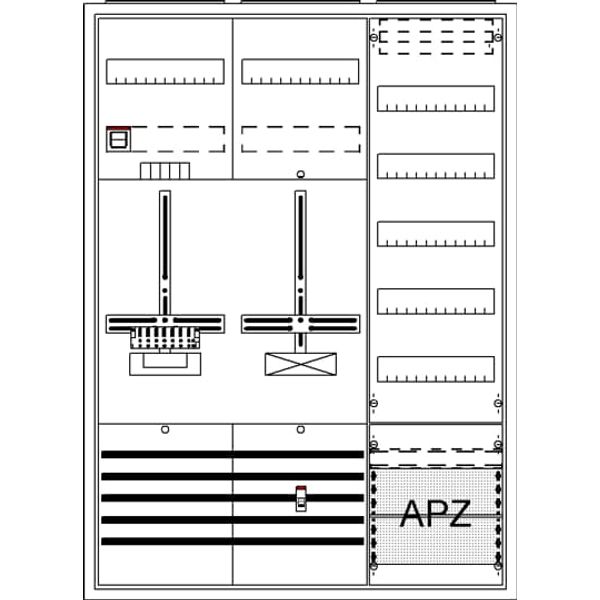DA37QC Meter board, Field width: 3, Rows: 57, 1100 mm x 800 mm x 215 mm, Isolated (Class II), IP31 image 17