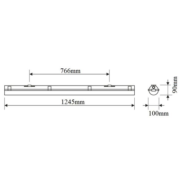 DEVO LOFT LED 1245 24W 3750lm 830 PC louver IP20 white wire image 4