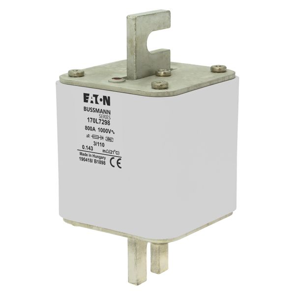 Fuse-link, high speed, 1000 A, AC 1000 V, Size 3, 76 x 90 x 141 mm, aR, DIN, IEC, visual indicator image 4