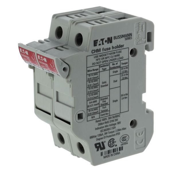 Fuse-holder, LV, 32 A, AC 690 V, 10 x 38 mm, 2P, UL, IEC, DIN rail mount image 9