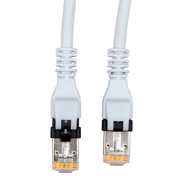 Push Pull Patchcord RJ45 shielded Cat.6a 10GB LS0H grey 1.5m image 1