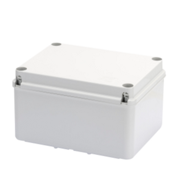 JUNCTION BOX WITH HIGH CAPACITY BOTTOM AND PLAIN SCREWED LID - IP56 - INTERNAL DIMENSIONS 190X140X110 - SMOOTH WALLS - GREY RAL 7035 image 1