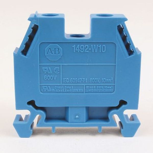 Allen-Bradley, 1492-W IEC Terminal Block, Space-Saver Feed-Through Blocks, 10 mm (# 22 AWG - # 8 AWG), Single-circuit terminal block, Gray (Standard), image 1