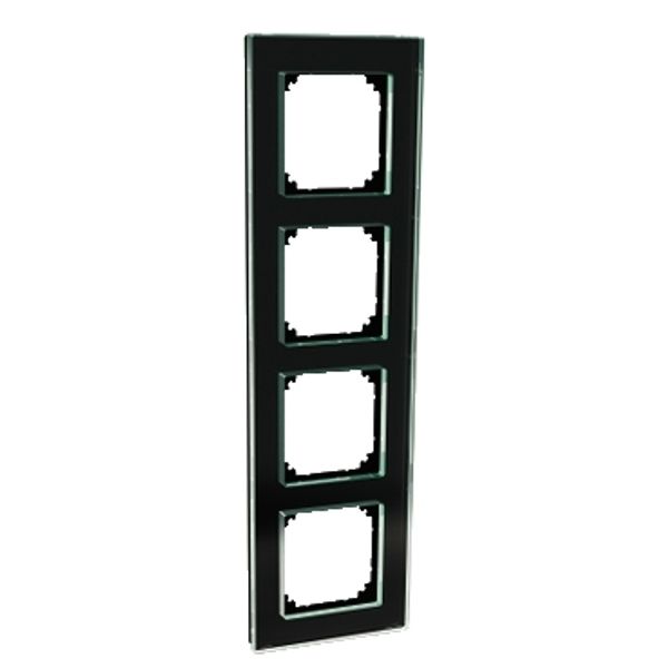 Exxact Solid 4-gang glass frame black image 3