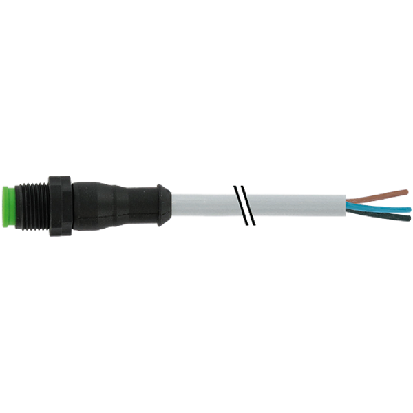 M12 male 0° A-cod. with cable Lite PVC 4x0.34 gy UL/CSA 5m image 1