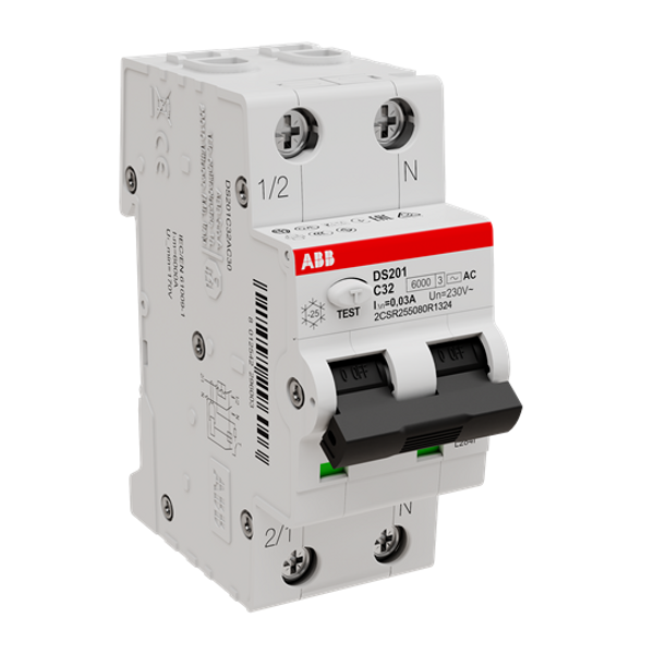 DS201 B32 AC30 Residual Current Circuit Breaker with Overcurrent Protection image 4