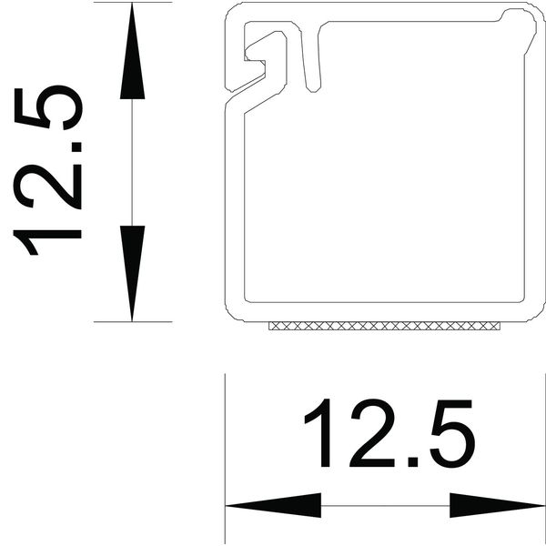 WDKMD12RW Mini trunking w. adhesive film and hinged upper part 12x12x2000 image 2