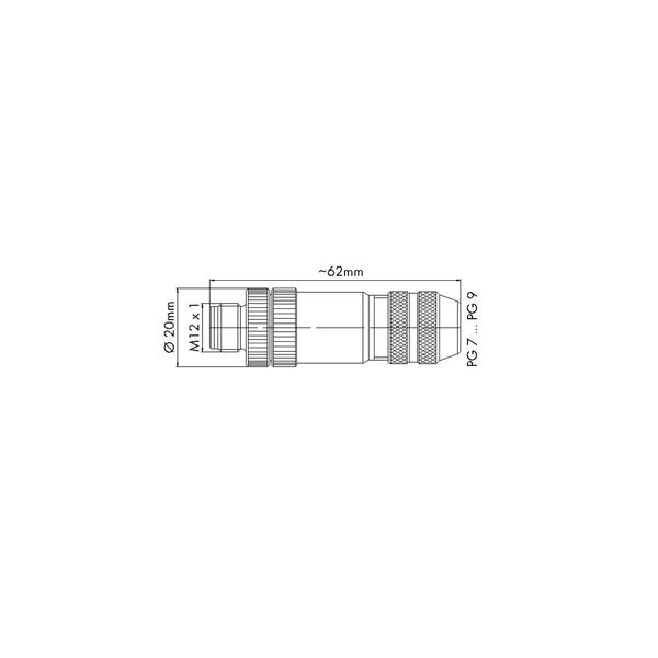 Fitted pluggable connector 4-pole, shielded M12 plug, straight, D-code image 2